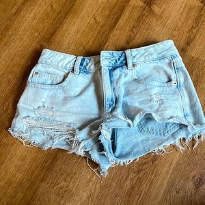 light blue jean shorts